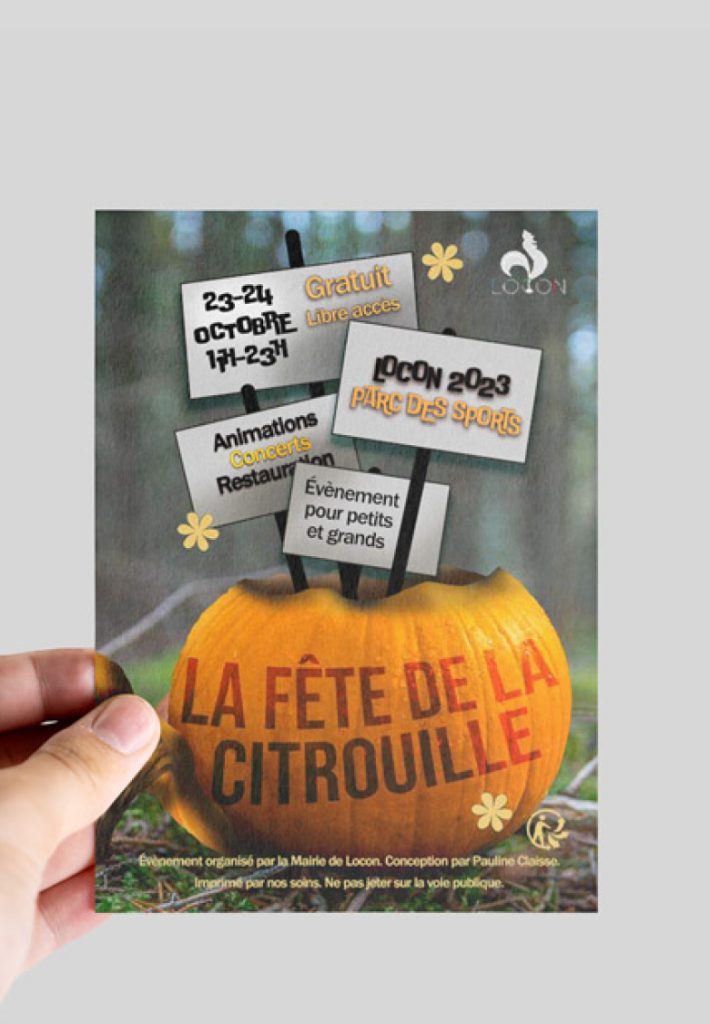flyers personnalisé pour la fête de la citrouille - Pixta communication