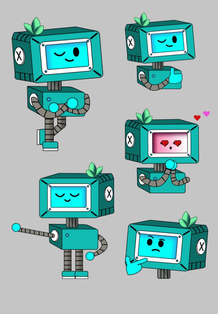 Mascotte robotique - Pixta Communication