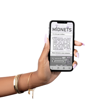Mockup téléphone - MIDNETS - Pixta communication
